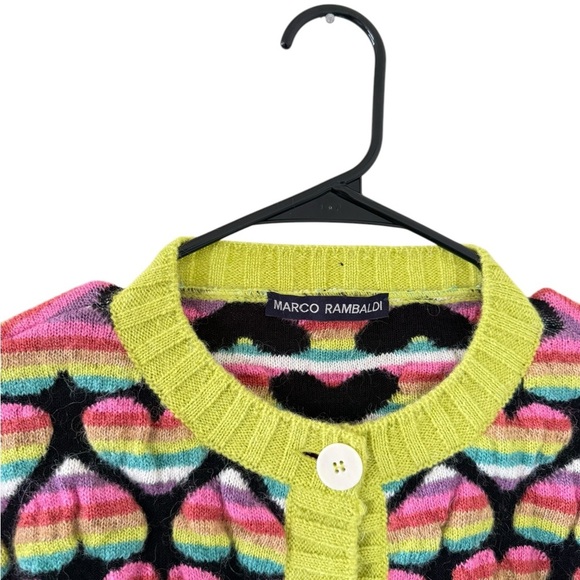 Marco Rambaldi Jacquard Hearts Cardigan - Picture 6 of 12